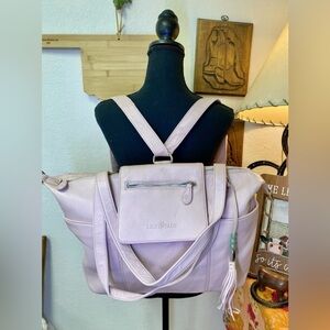 Lily Jade Madeline Convertible Diaper Bag Backpack Blush Pink Full Grain Leather